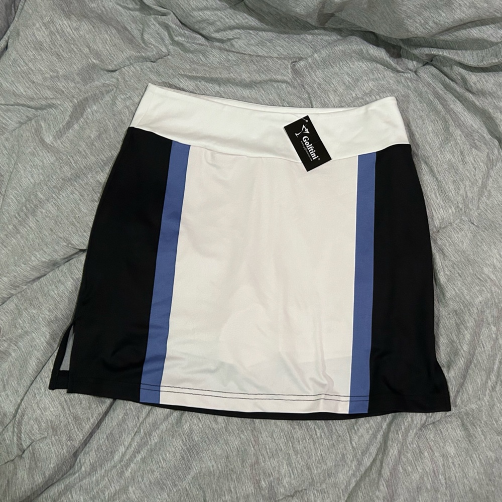 GOLFTINI Women's Size Medium Stability Long Color Block Pull On Skort NWTS